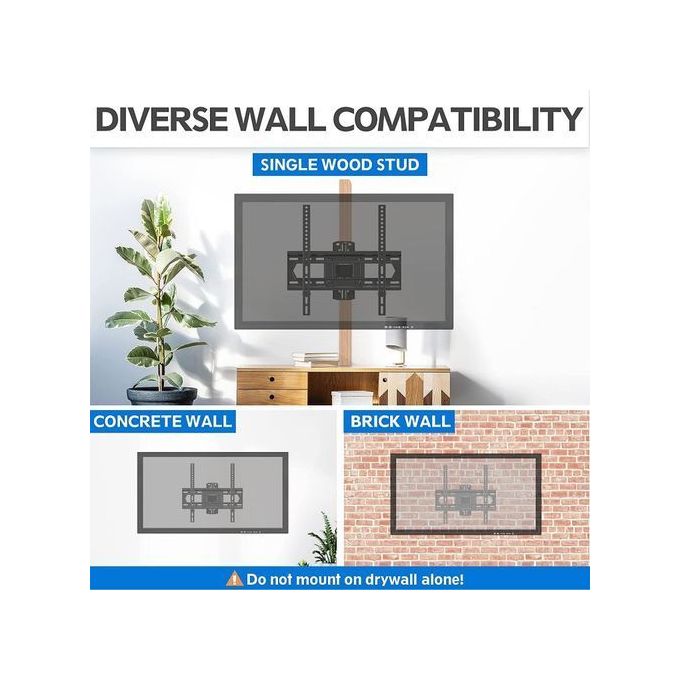 Support Robuste Pivotant Mural Bras Rotative LED, LCD Écrans Plasma Max 26-55